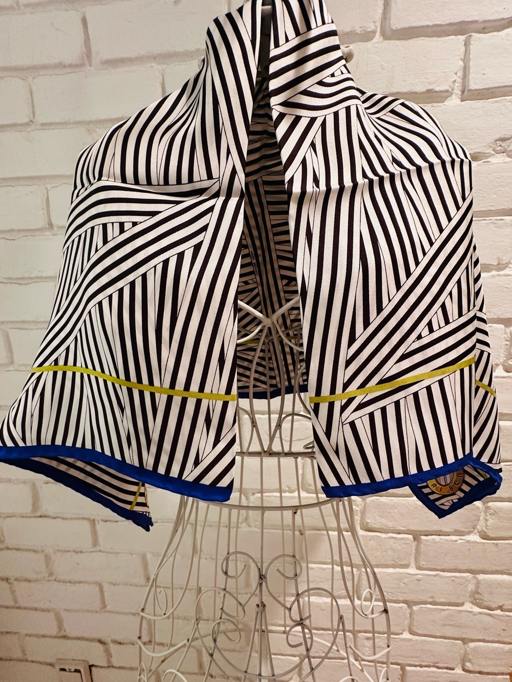 NWT Vintage Henri Bendel Striped Silk Scarf. Rare Deadstock Pattern. Never Worn!